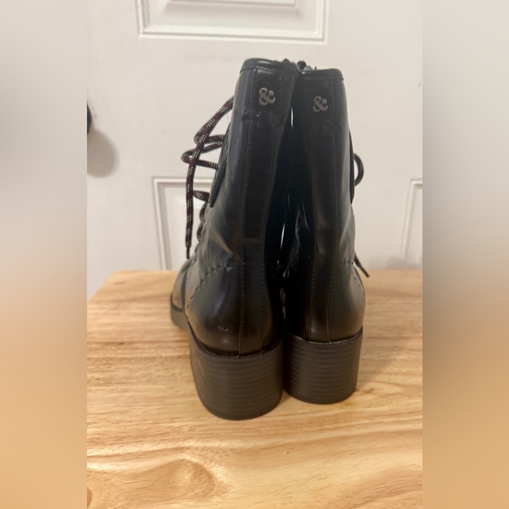 Sam & Libby Black Combat Boots with Laces and Zip New Never Worn - Picture 5 of 8